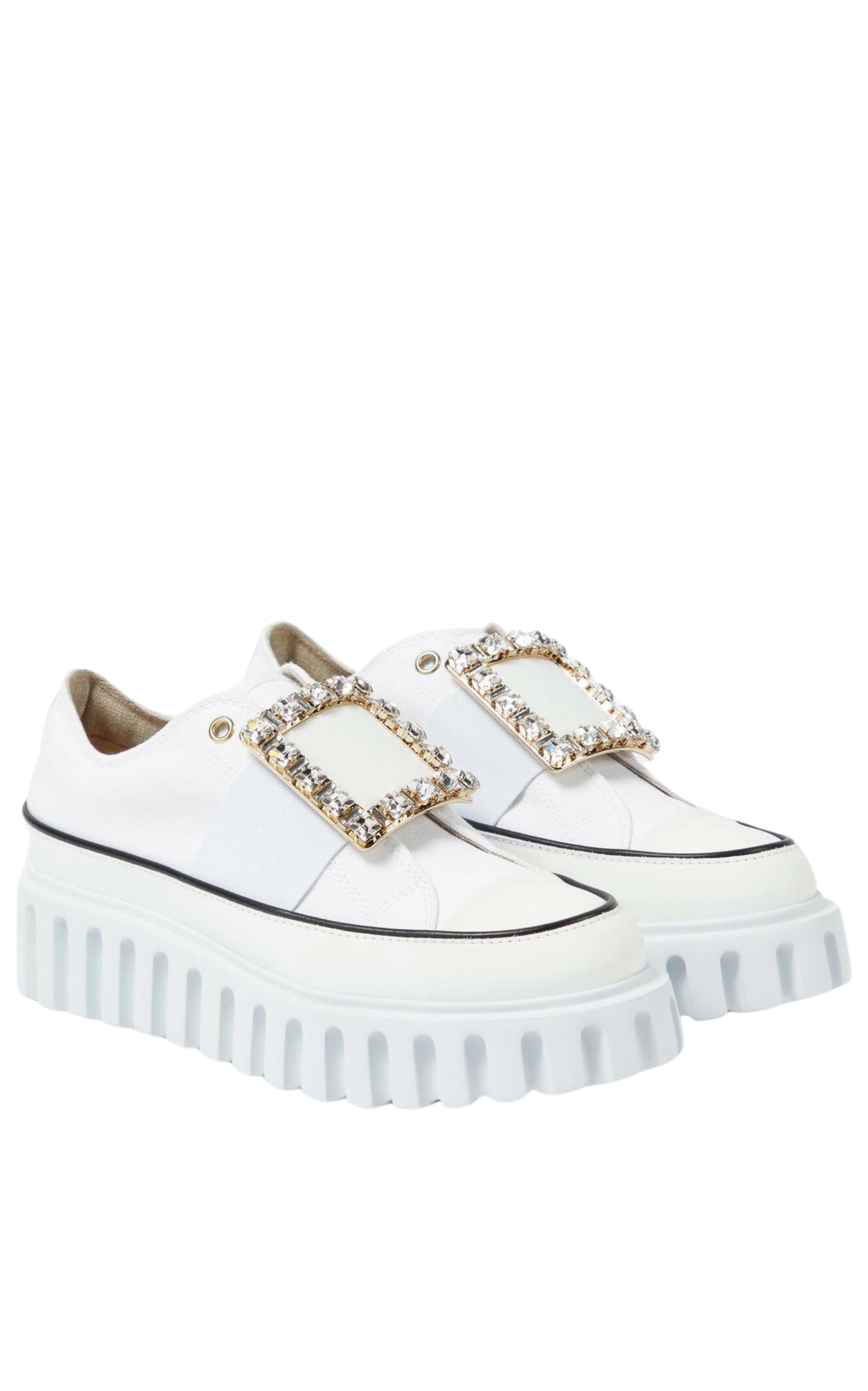 Viv' Go-Thick Buckle White Platform Sneakers