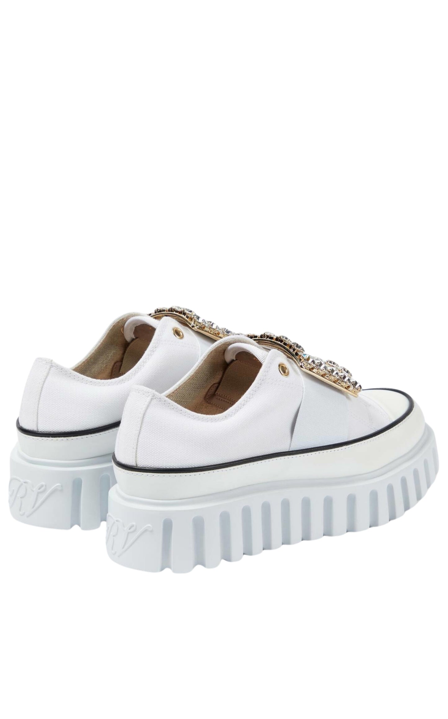 Viv' Go-Thick Buckle White Platform Sneakers