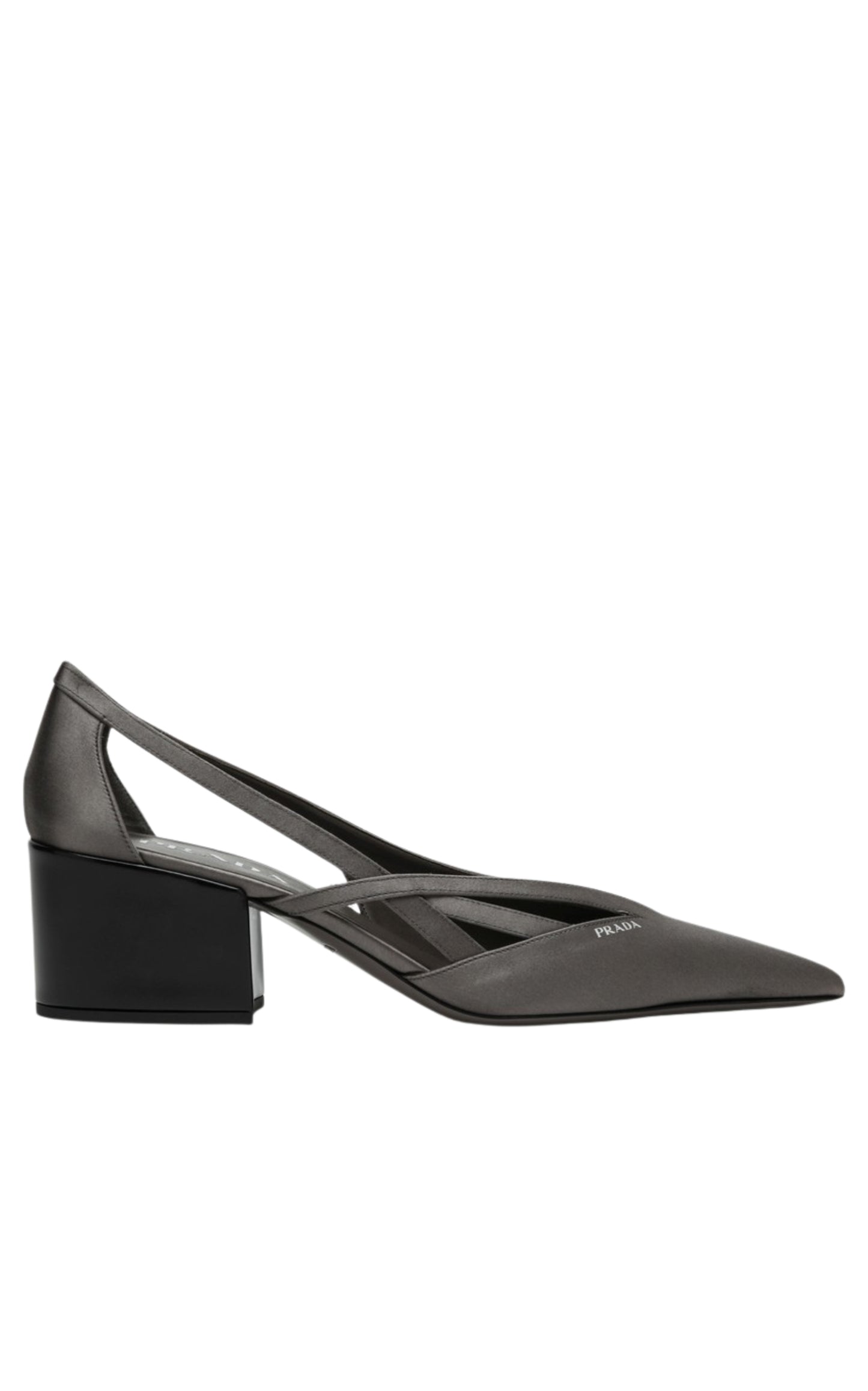 Pointy 55 Cutout Satin Pumps