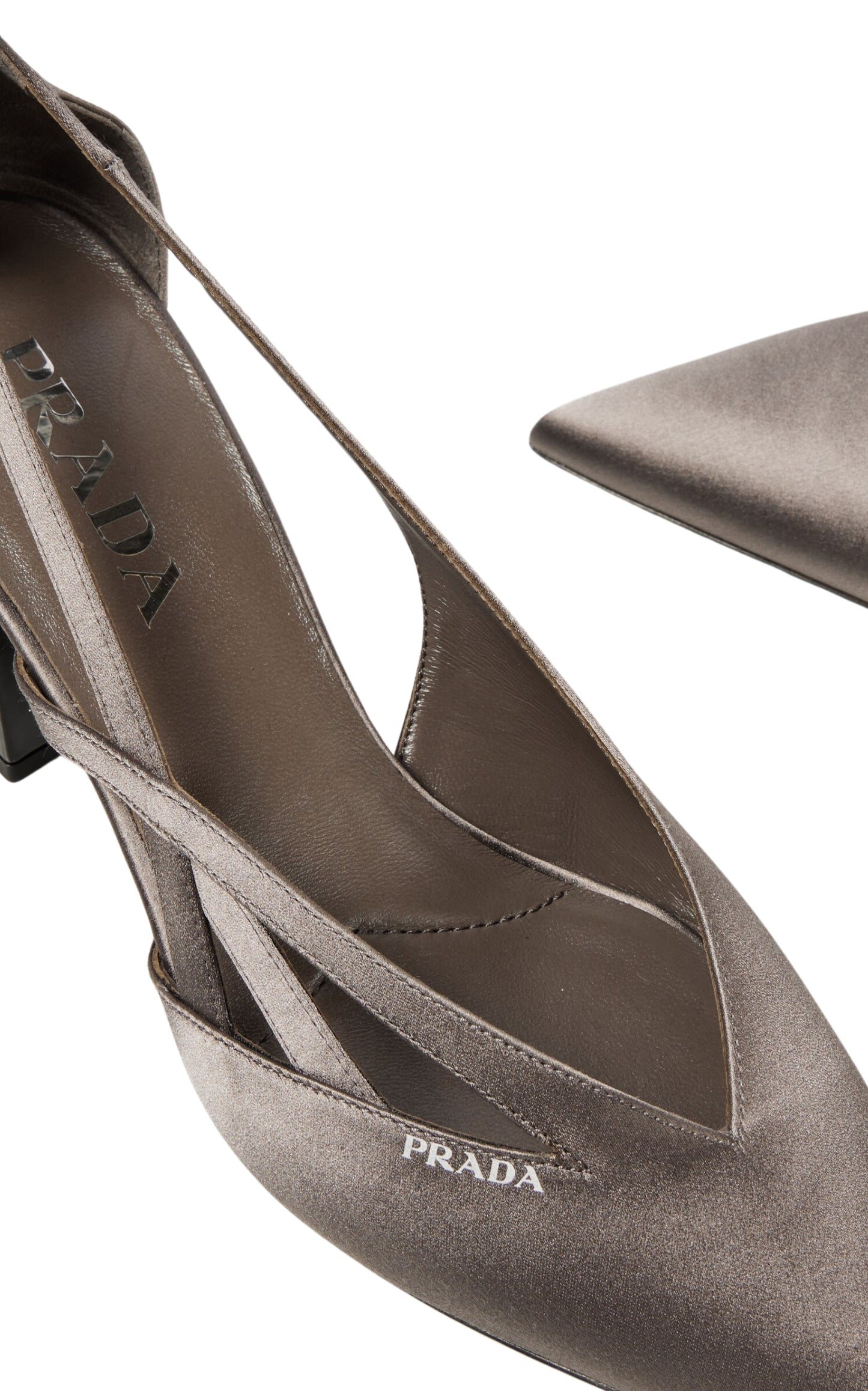 Pointy 55 Cutout Satin Pumps