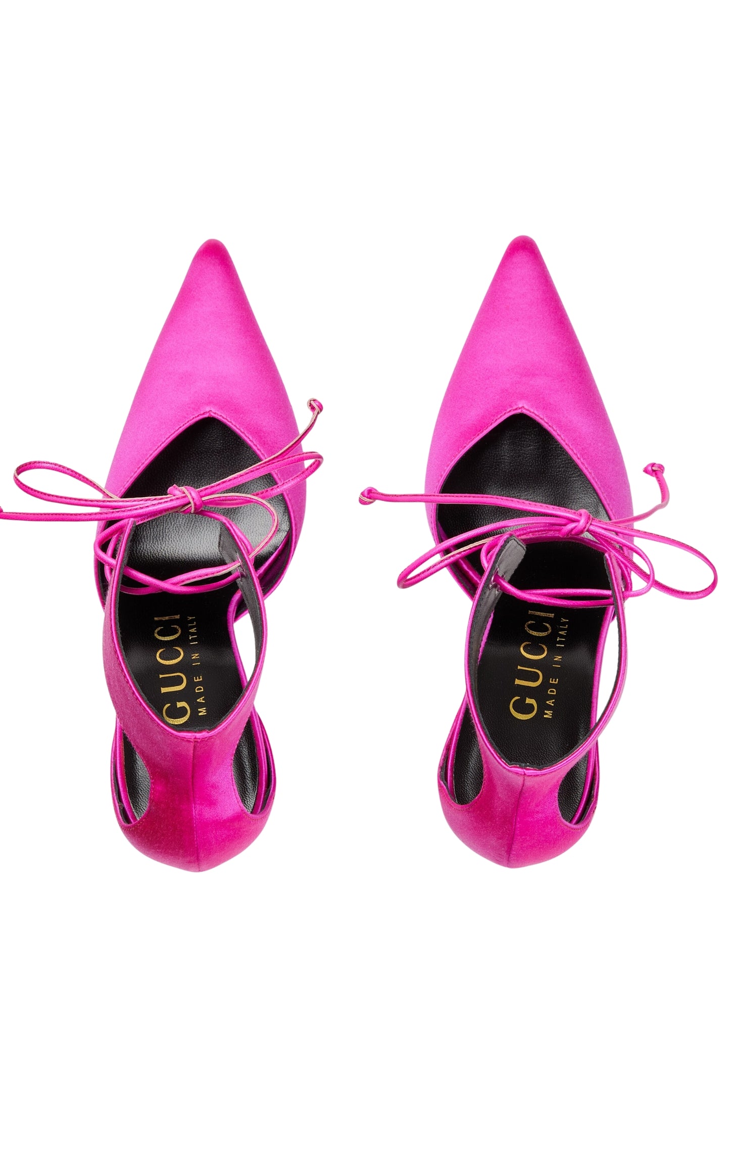 Lace-up Pink Satin Pump