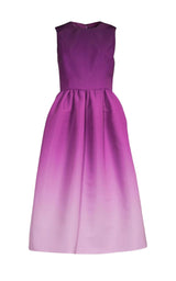 Purple Ombre Faille Midi Dress