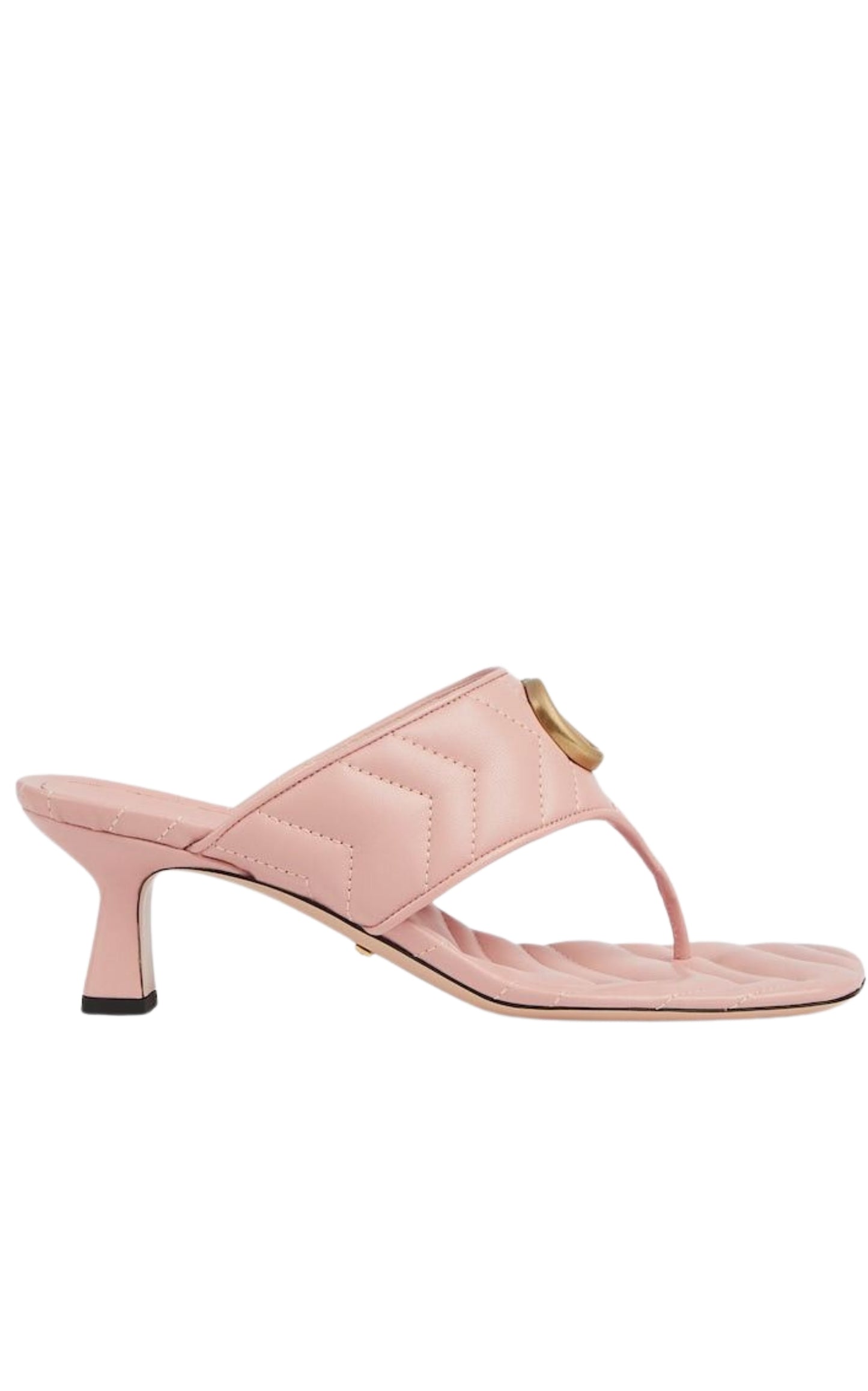 Double-G Thong Marmont Leather Sandal in Pink