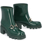  GucciHorsebit - Detailed Heeled Rubber Rain Boots in Green - Runway Catalog