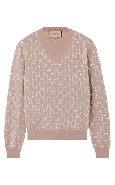 Crystal-embellished Wool Sweater