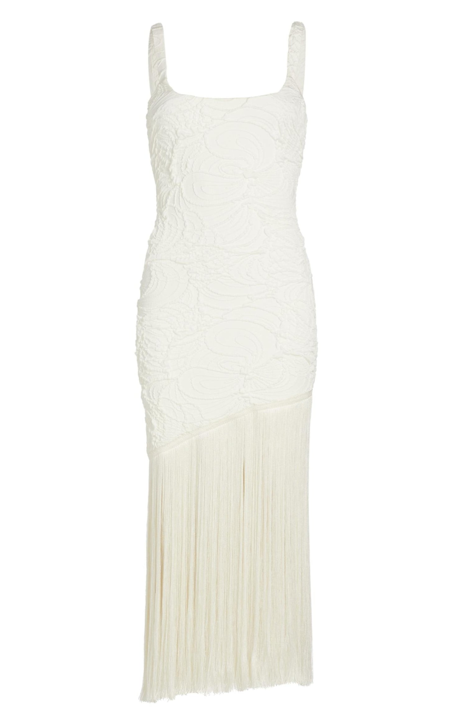 Jacquard Fringe Midi-Dress