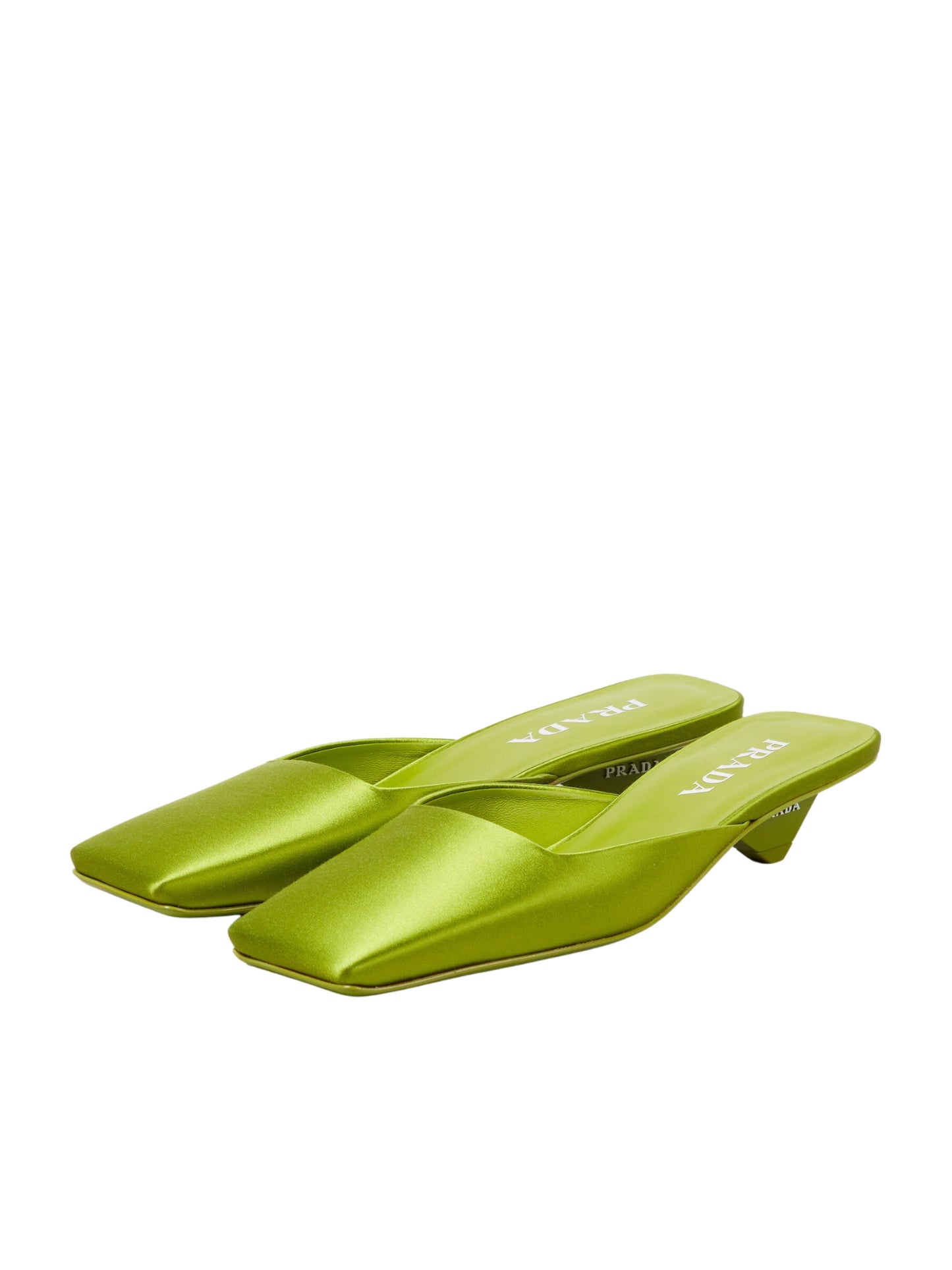 Green Satin Mules Loafers