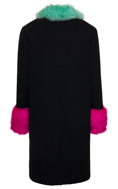 Cashmere Wool Coat with Shearling-collar