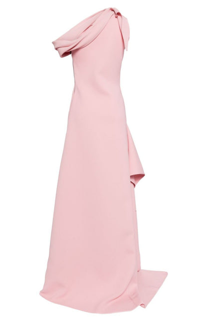 Provenance Ruffled One Shoulder Crepe Gown