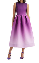 Purple Ombre Faille Midi Dress