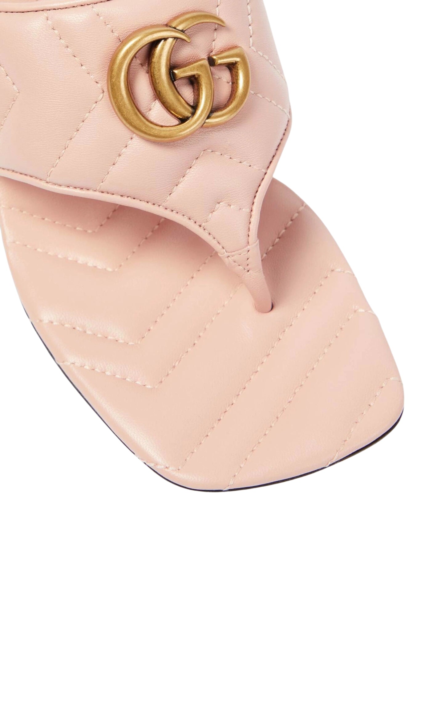 Double-G Thong Marmont Leather Sandal in Pink