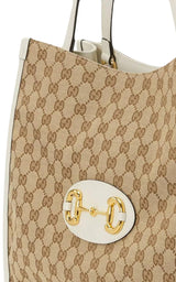 Beige 1955 Horsebit Medium Tote Bag