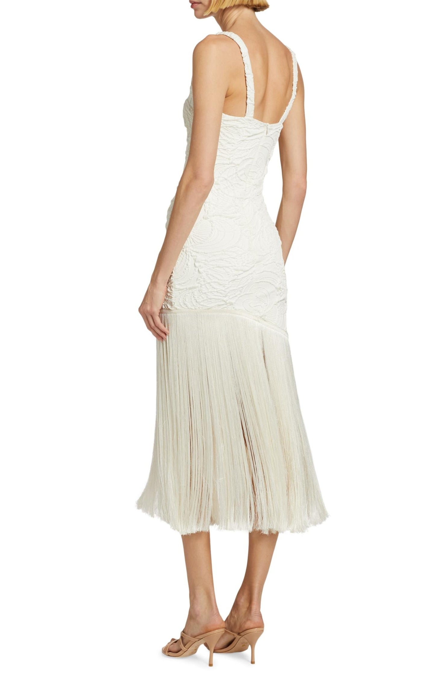 Jacquard Fringe Midi-Dress