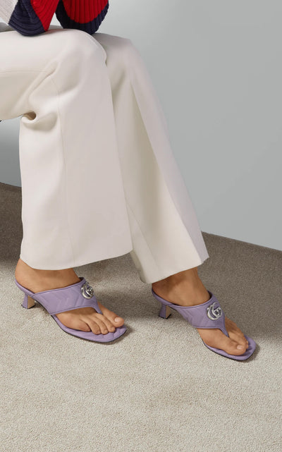 Double-G Thong Marmont Purple Leather Sandals