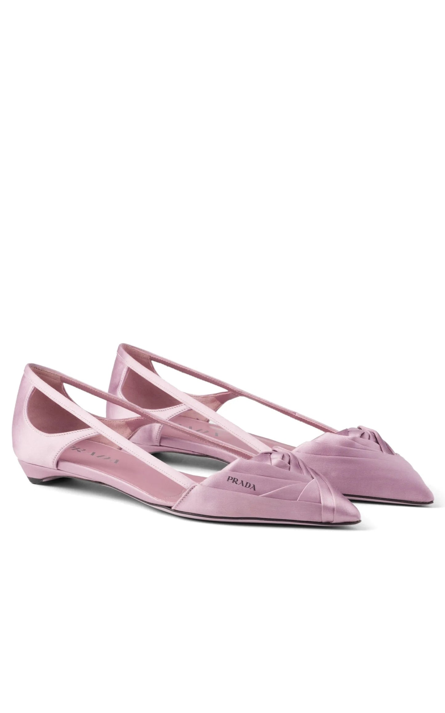 Satin Ballerina Flats in Pink