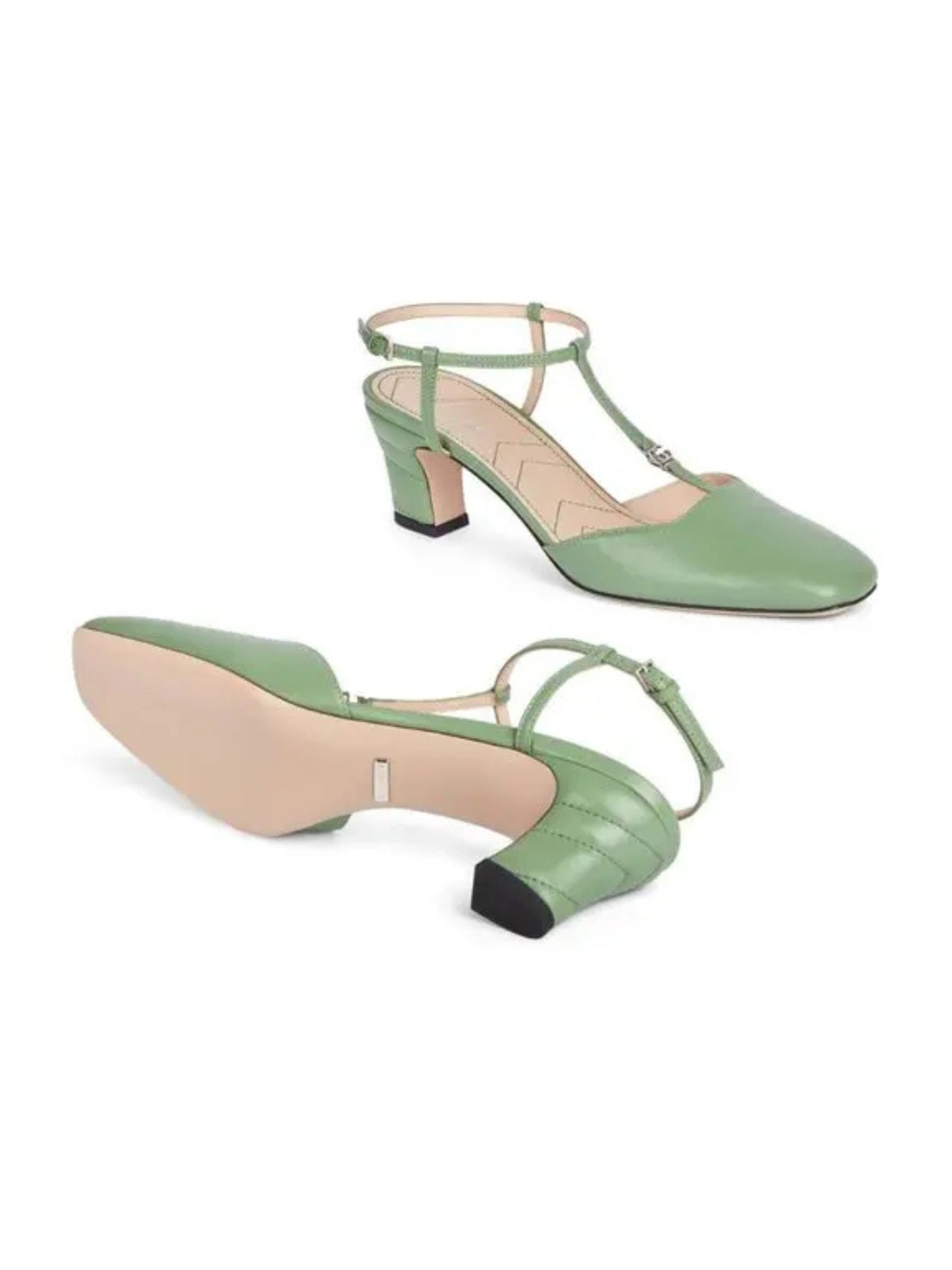 Double G Slingback Green Pumps