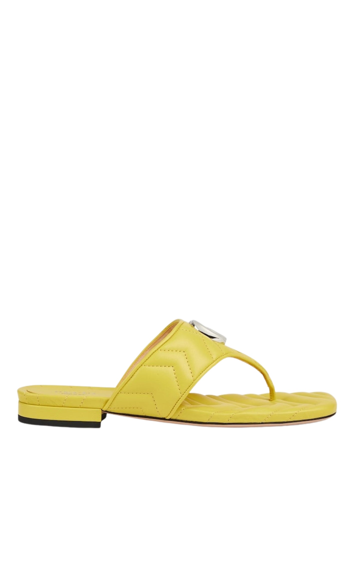 Double G Yellow Leather Sandals