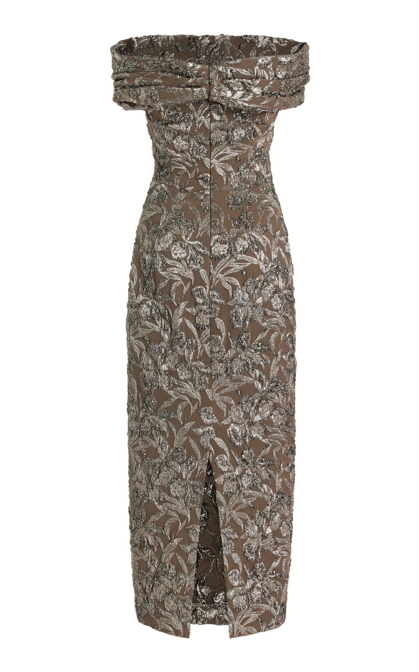 Floral Metallic Jacquard Midi Dress