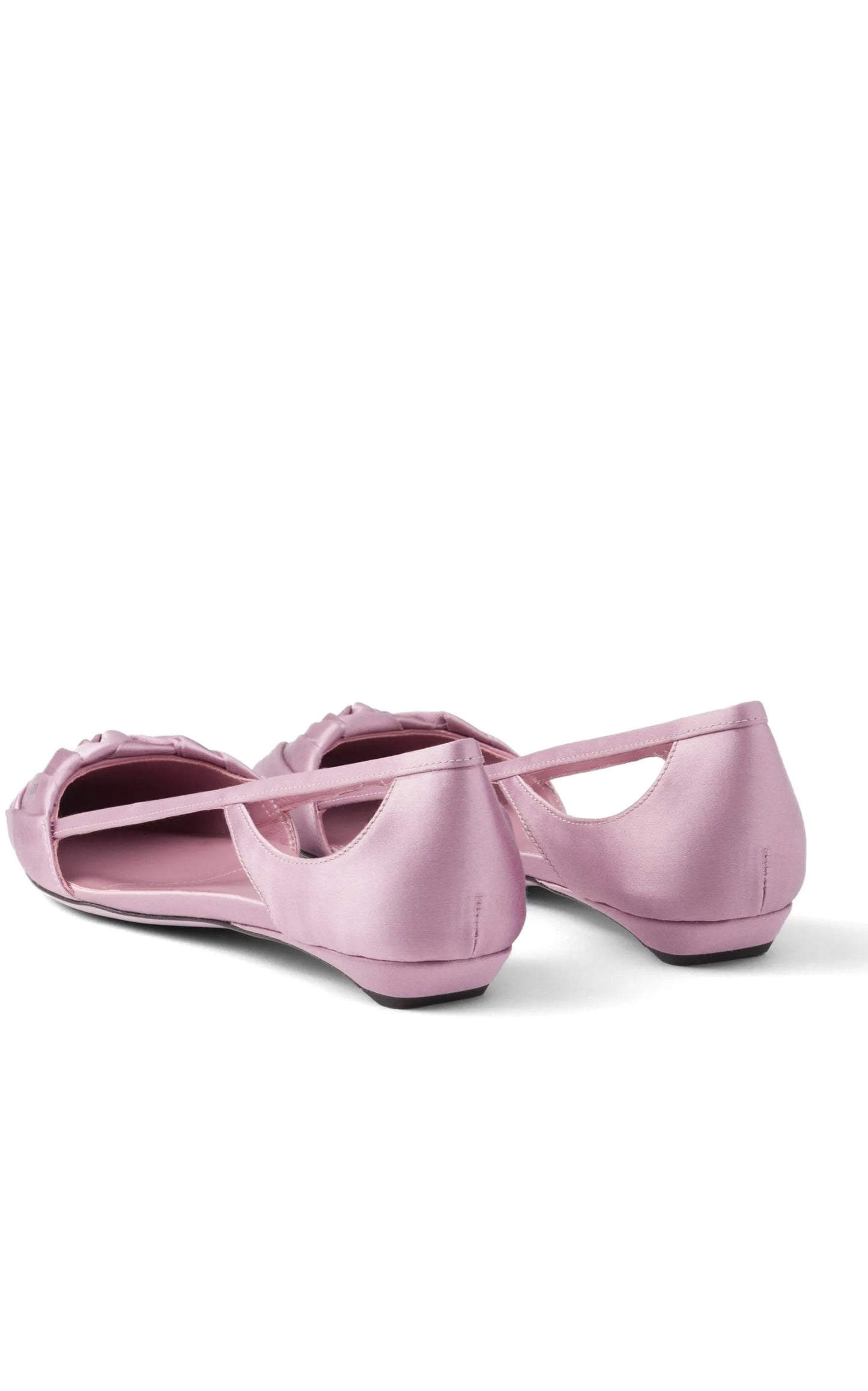 Satin Ballerina Flats in Pink