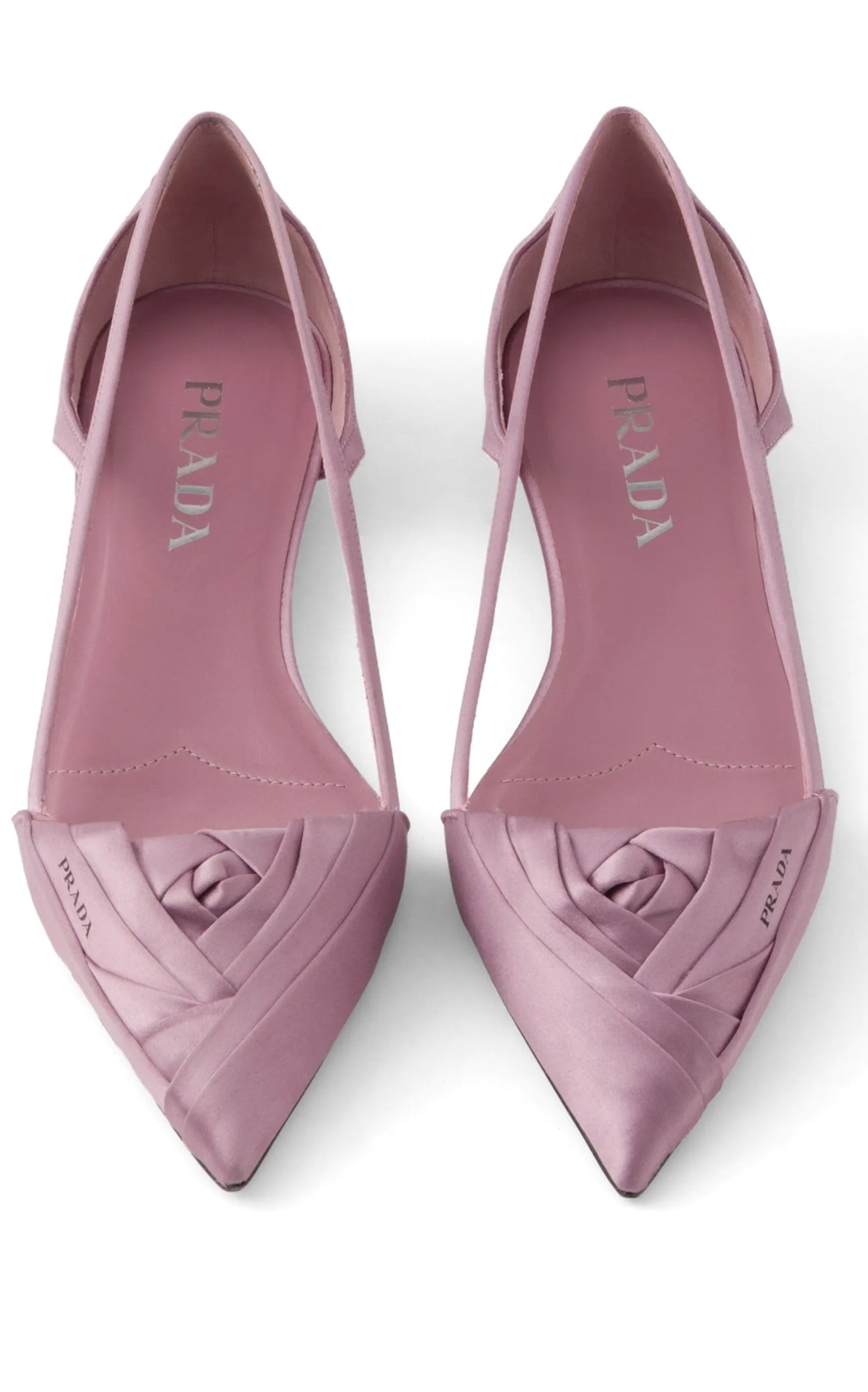 Satin Ballerina Flats in Pink