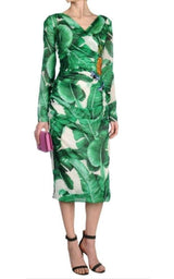  Dolce & GabbanaBanana Leaf-print Embellished Dress - Runway Catalog