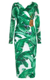  Dolce & GabbanaBanana Leaf-print Embellished Dress - Runway Catalog