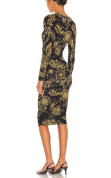  Versace Jeans CoutureBaroque print Midi Dress - Runway Catalog