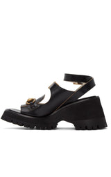  GucciBlack Horsebit Platform Sandals - Runway Catalog