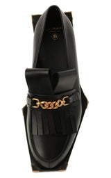  BalmainBlack Tomi Leather Loafers - Runway Catalog