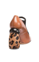  Dries Van NotenCamel Leopard Leather Mary Jane Shoes - Runway Catalog