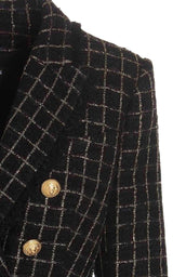  BalmainDouble-breasted Checked Tweed Jacket - Runway Catalog