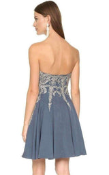  Marchesa NotteEmbroidered Floral Strapless Dress - Runway Catalog