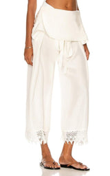  LoeweIbiza Macramé Belted Trousers - Runway Catalog