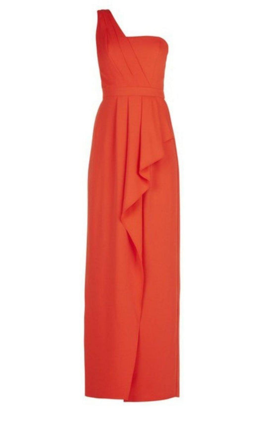  BCBGMAXAZRIAKristine One-Shoulder Peplum Gown - Runway Catalog