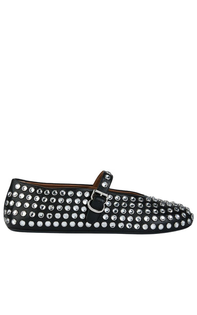 Alaïa Embellished Leather Ballet Flats - Runway Catalog