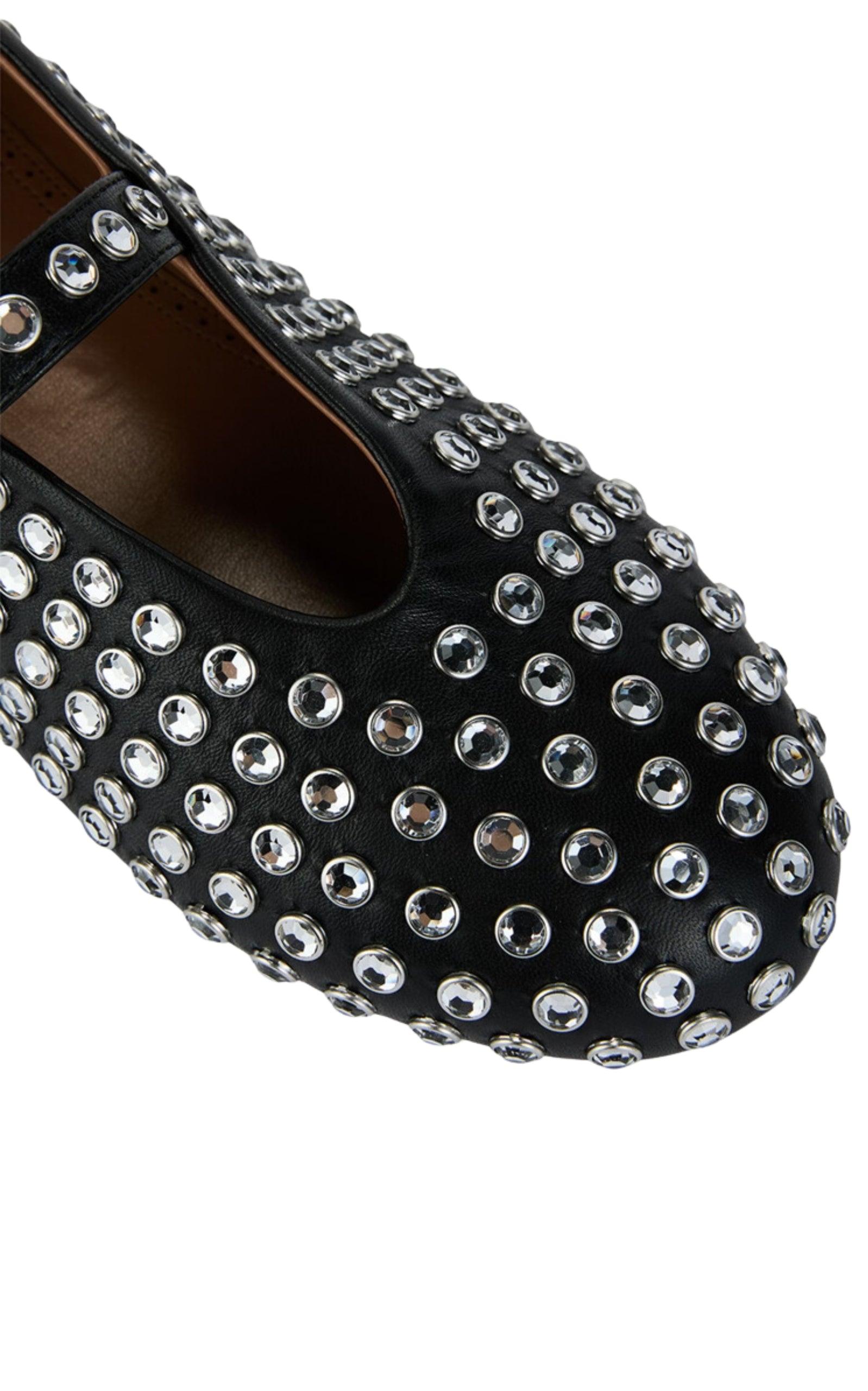 Alaïa Embellished Leather Ballet Flats - Runway Catalog