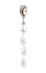 Crystal-embellished Pearl Clip-on Earrings Alessandra Rich