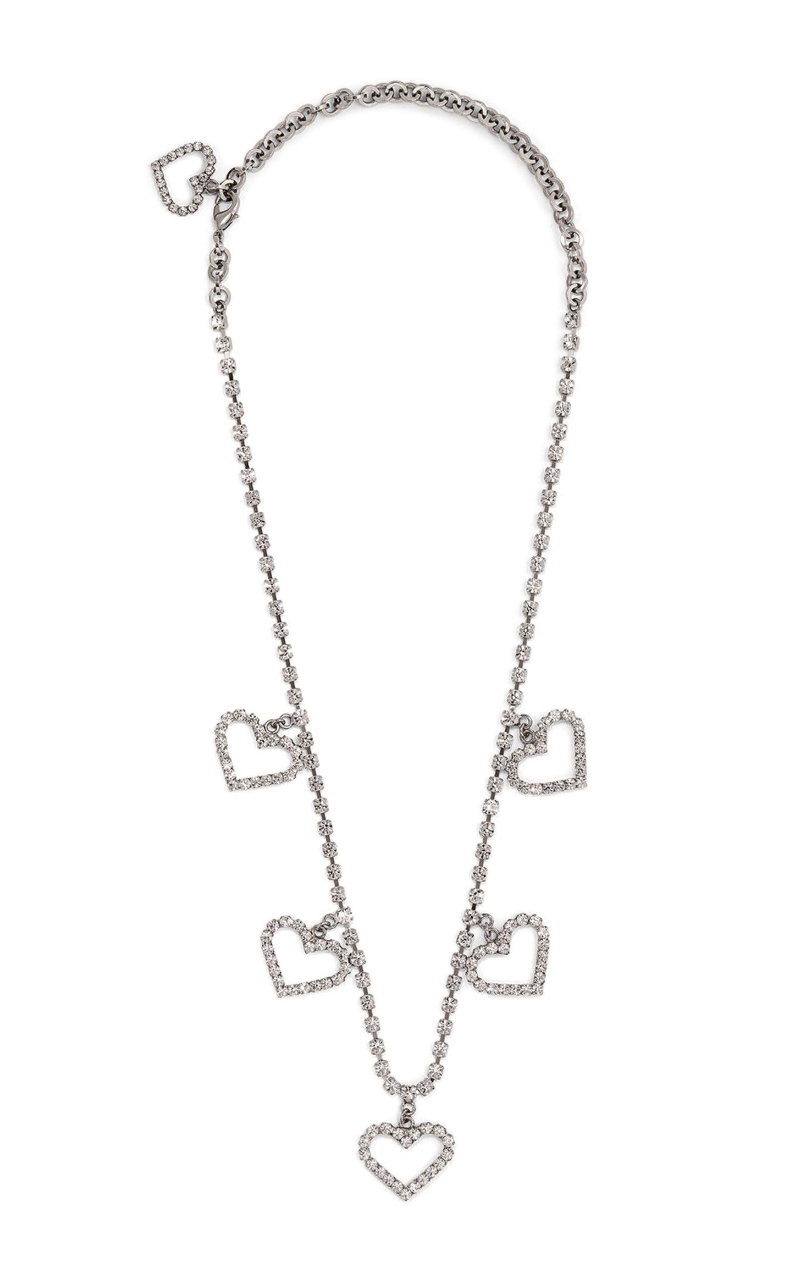 Alessandra Rich Crystal Heart Necklace