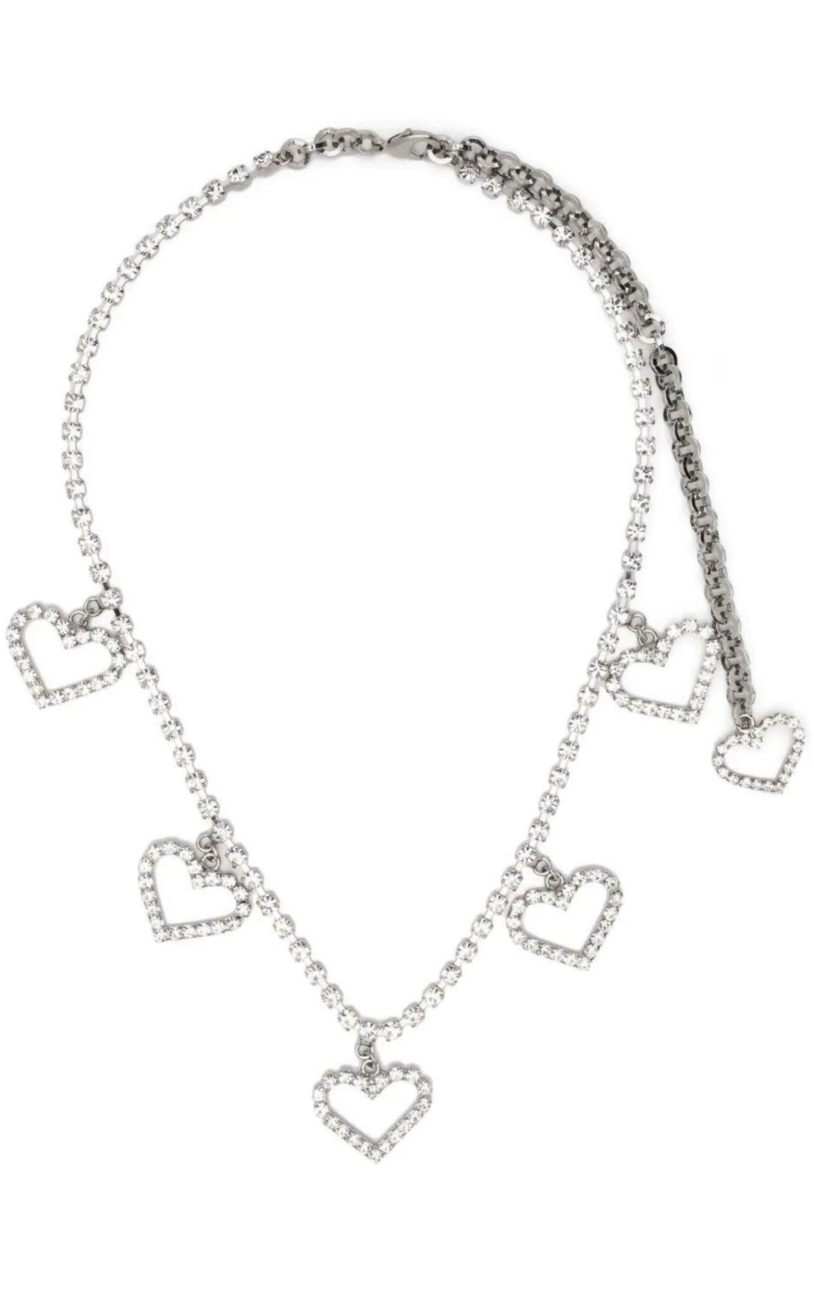 Alessandra Rich Crystal Heart Necklace