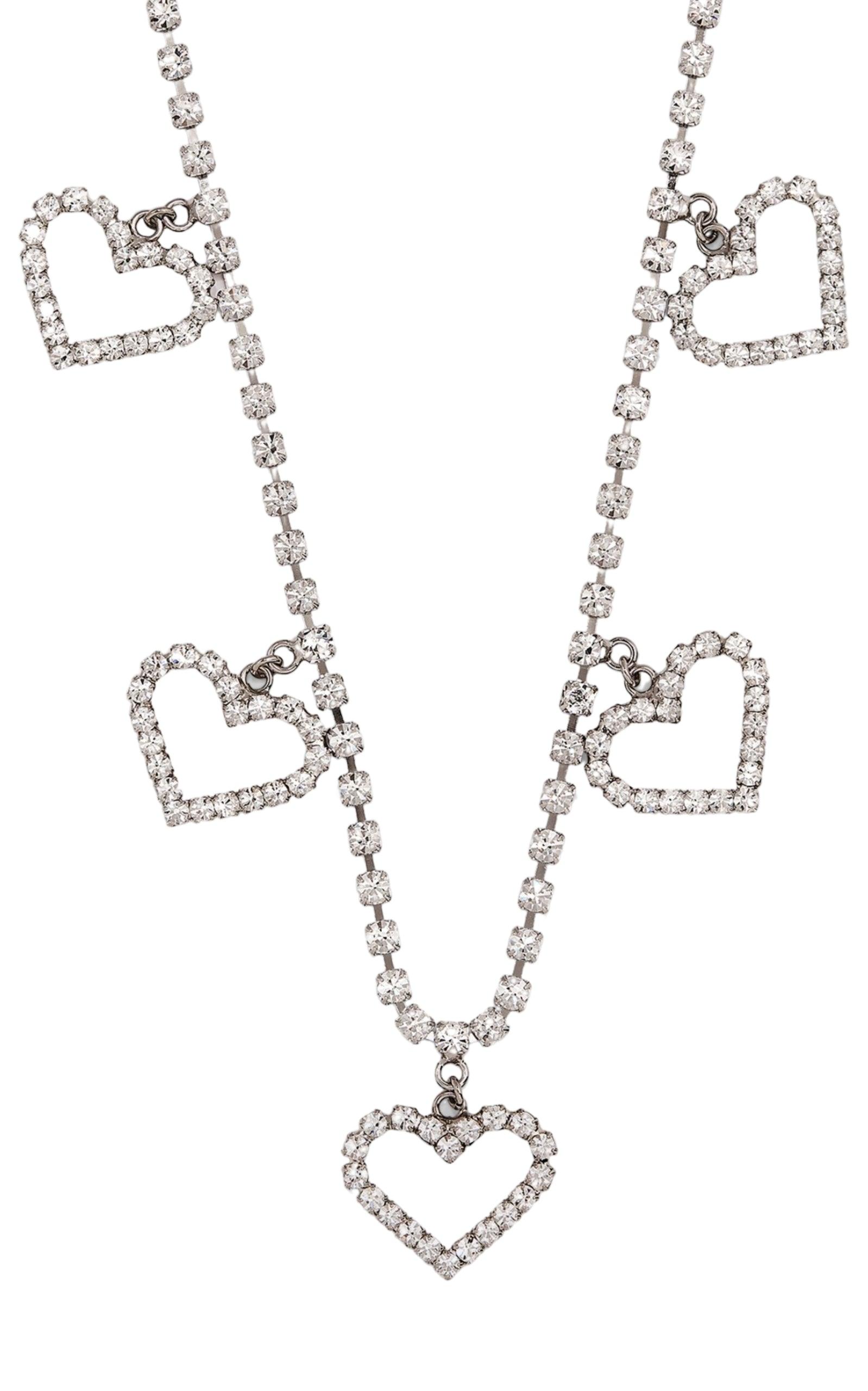 Alessandra Rich Crystal Heart Necklace