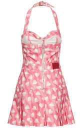 Heart-print Halterneck Mini Dress Alessandra Rich