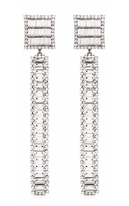 Long Crystal-embellished Earrings Alessandra Rich