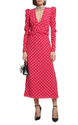 Midi Polka Dot Print Silk Dress Alessandra Rich