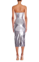 Alex Perry Draped Strapless Sequin Midi Dress - Runway Catalog