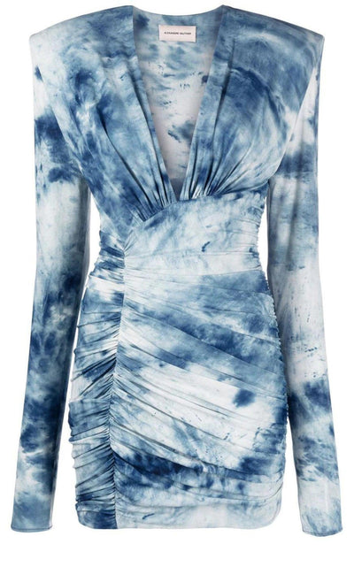 Tie-dye Print Ruched Mini Dress Alexandre Vauthier