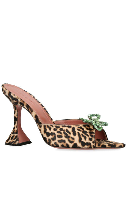 Amina Muaddi Leopard Print Rosie Mules 95 - Runway Catalog