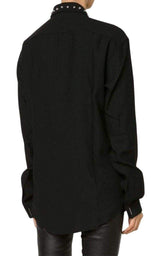 Black Classical Shirt With Stud Collar Anthony Vaccarello