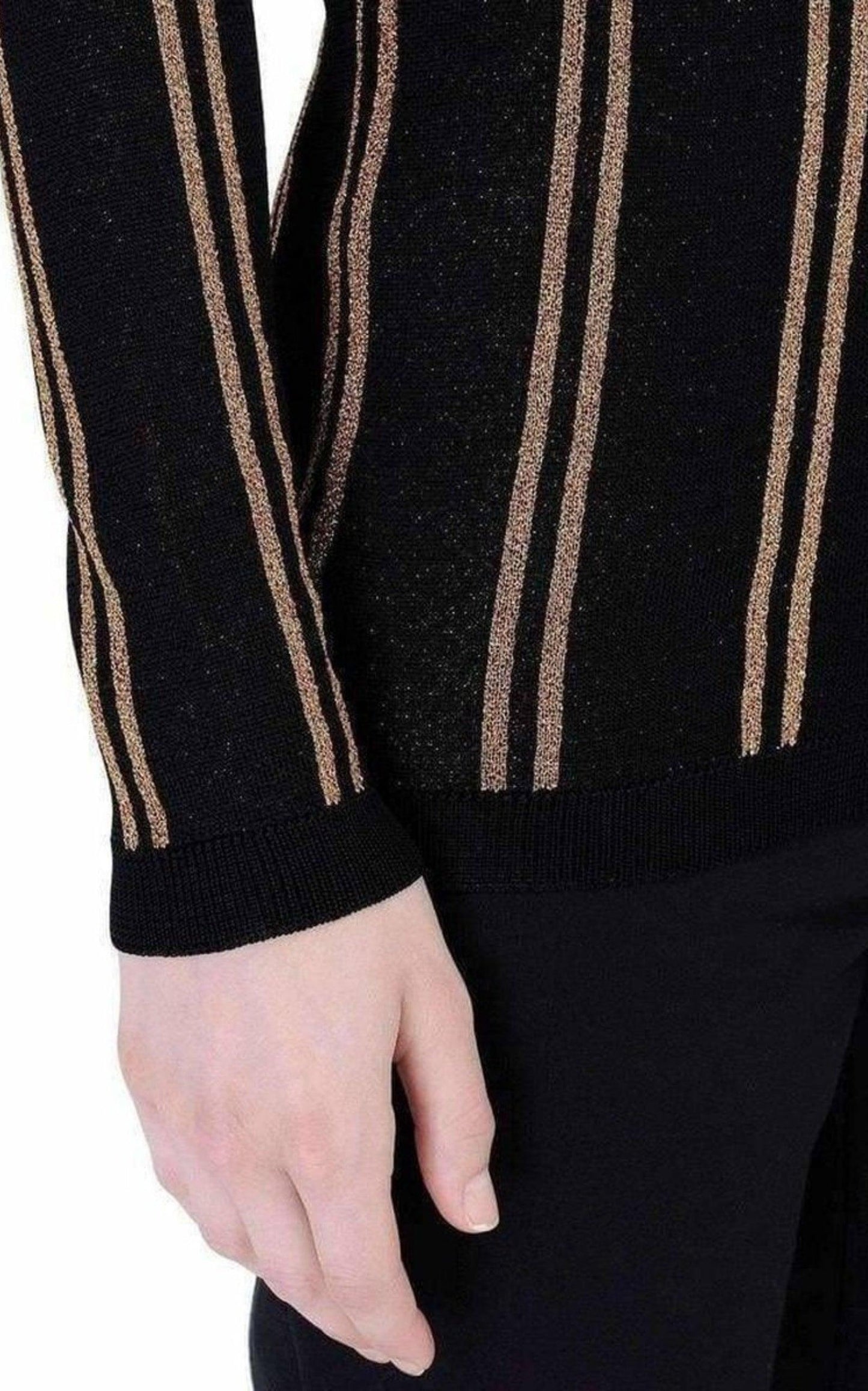 Black And Gold Striped Sweater Balmain