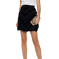 Black Chevron Fringed Mini Skirt Balmain