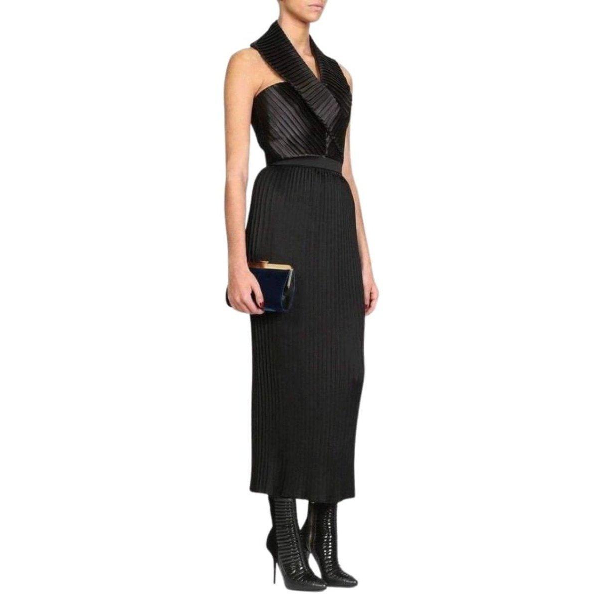 Black Pleated Maxi Skirt Balmain